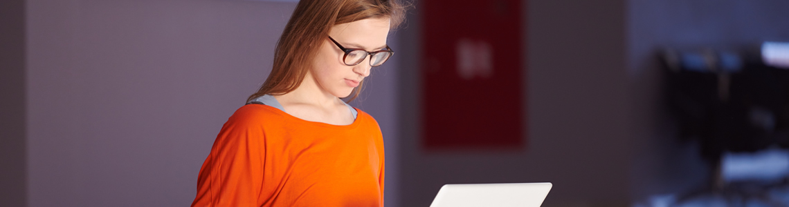 Student with Computer