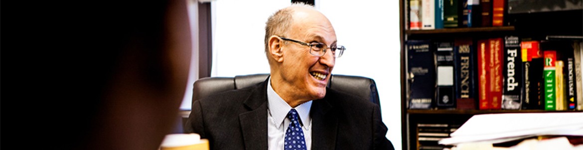 Prof. Marty Rogoff meeting with students.