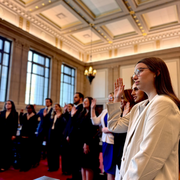 Photo of students being sworn in at Maine's Law Court